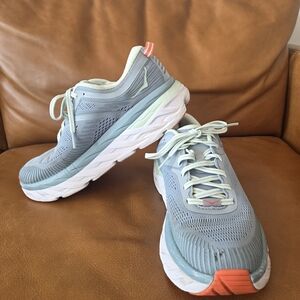 Hoka One One Women's Bondi 7 Blue Fog /Blue Glass Running Shoes